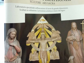 Rivista cattolica raffigura idolo con l’occhio onniveggente