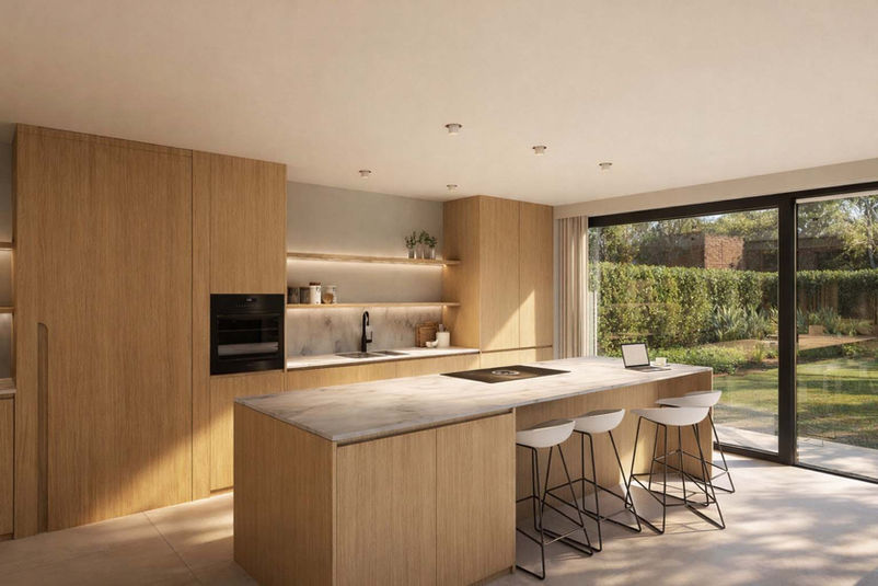 Interieur na renovatie Koolkerke – leefruimte met licht