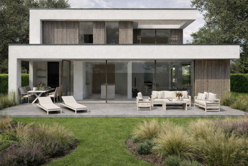 Achtergevel Nieuwbouwwoning in Bredene door J.A.N Plus Architecten