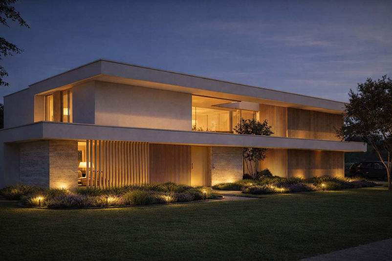 Voorgevel nieuwbouwwoning in Torhout door J.A.N plus Architecten