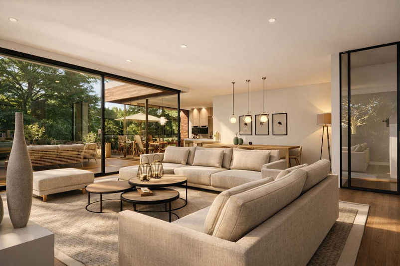 Interieur nieuwbouwwoning Tielt met veel licht