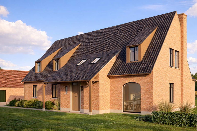 Voorgevel nieuwbouwproject in Zerkegem (Jabbeke)