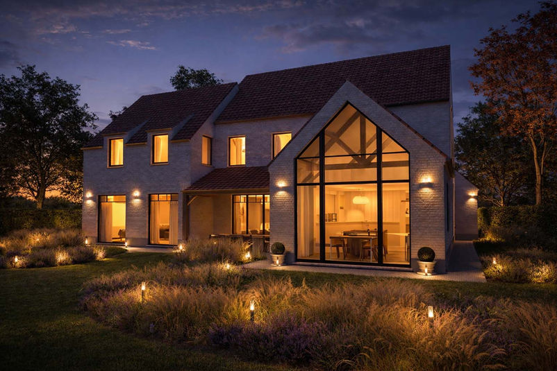 Bakstenen gevel pastorie-woning Bredene