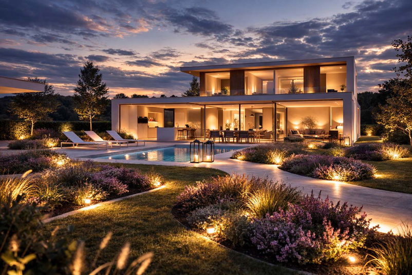 Zwembad en poolhouse nieuwbouwproject in Gistel