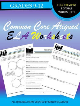 Free K-12 ELA common core aligned worksheets