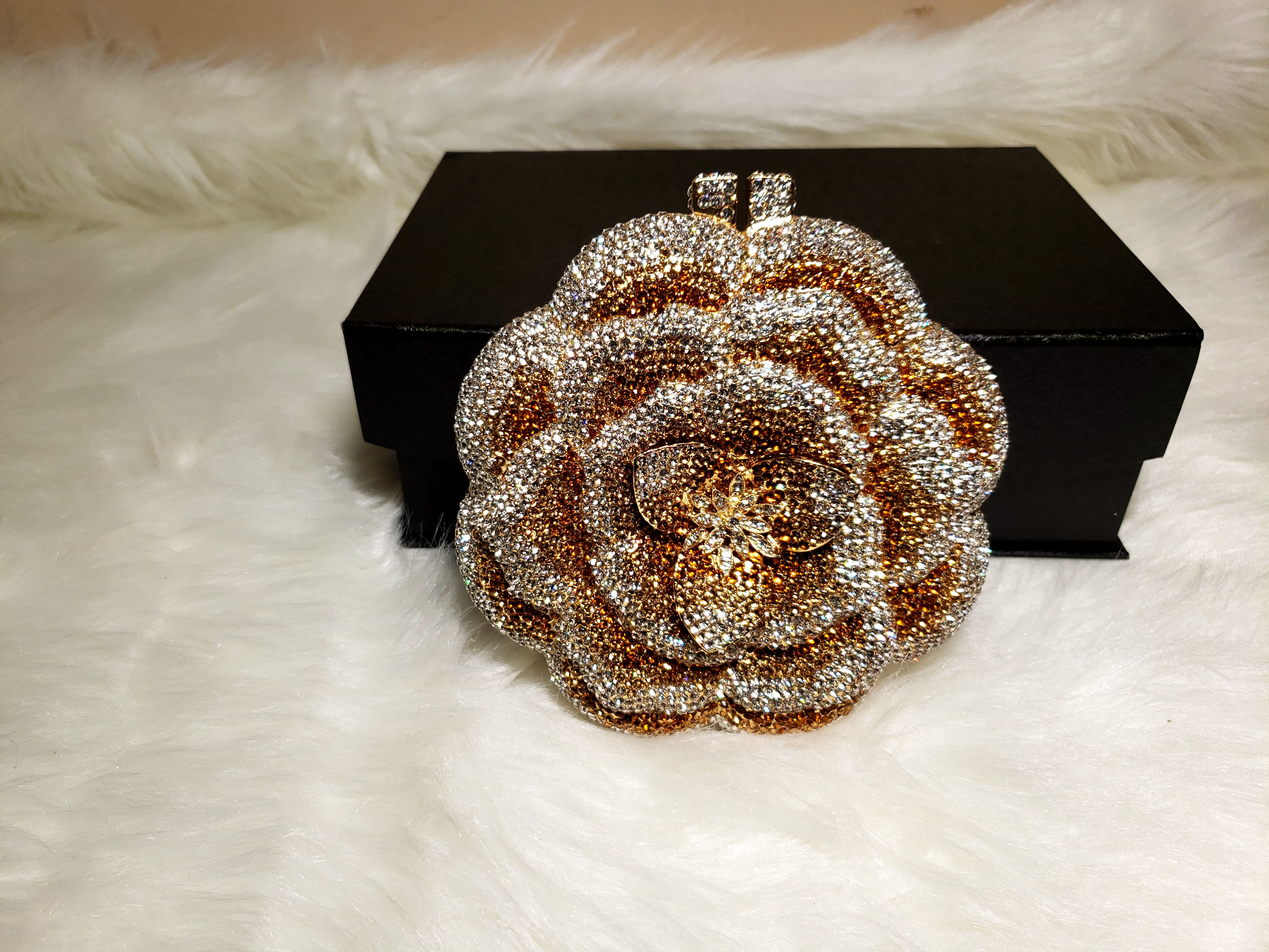 Gold and Diamond Sunburst Crystal Bag