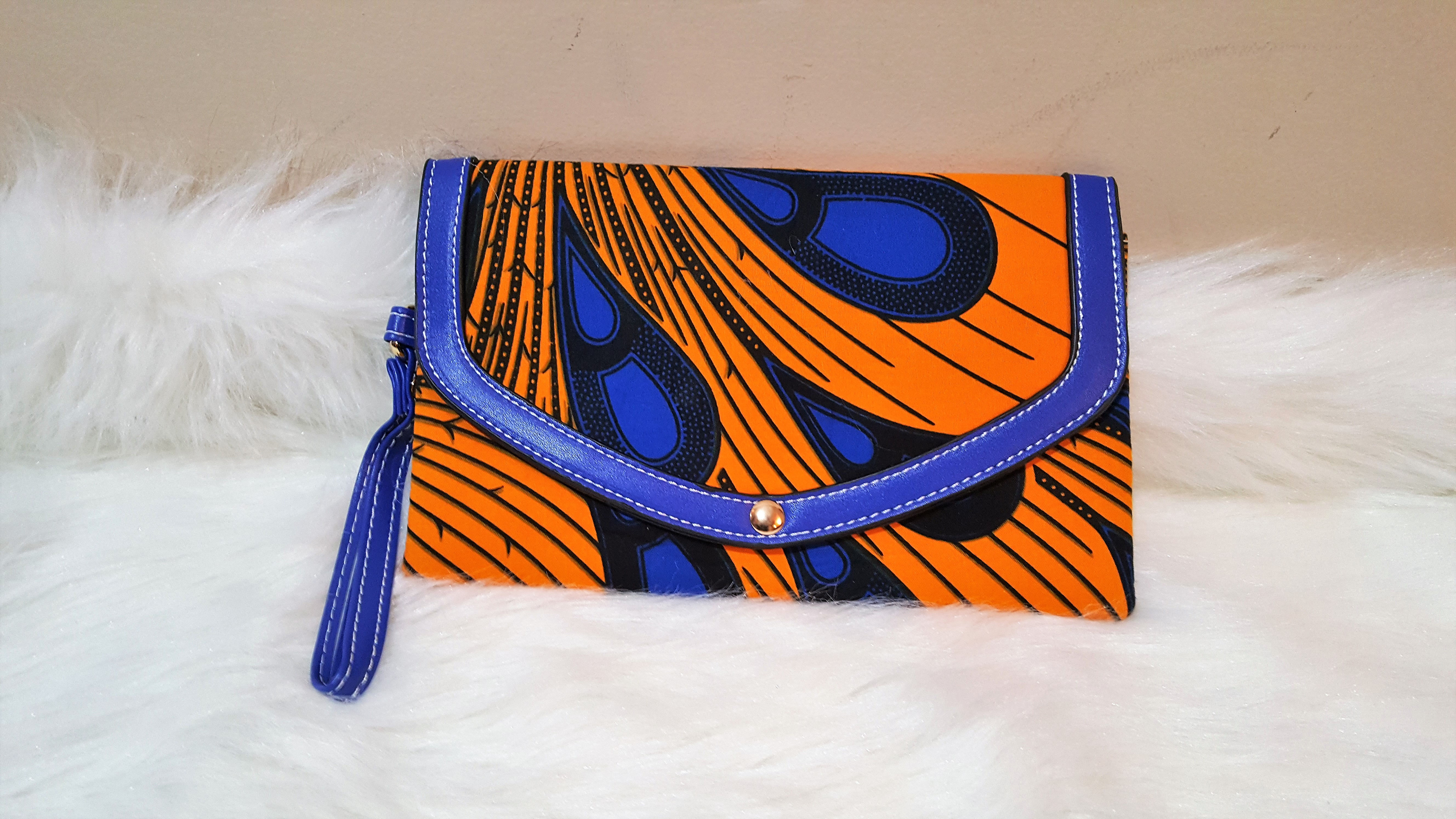 Yellow & Blue Ankara Wallet