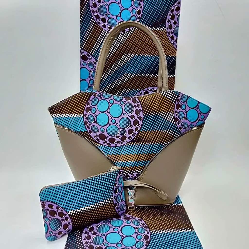 Blue & Brown Tote Bag