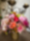 Flower Arrangement, created fom colourful flowers. Beautiful roses and lisianthus arranged in Biedermeier style.