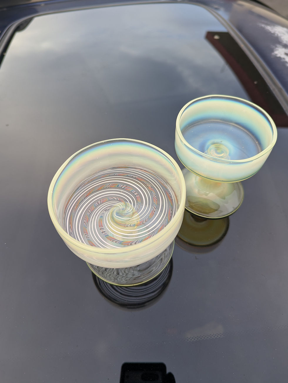 Thumbnail: Pair of Green Dessert Dishes