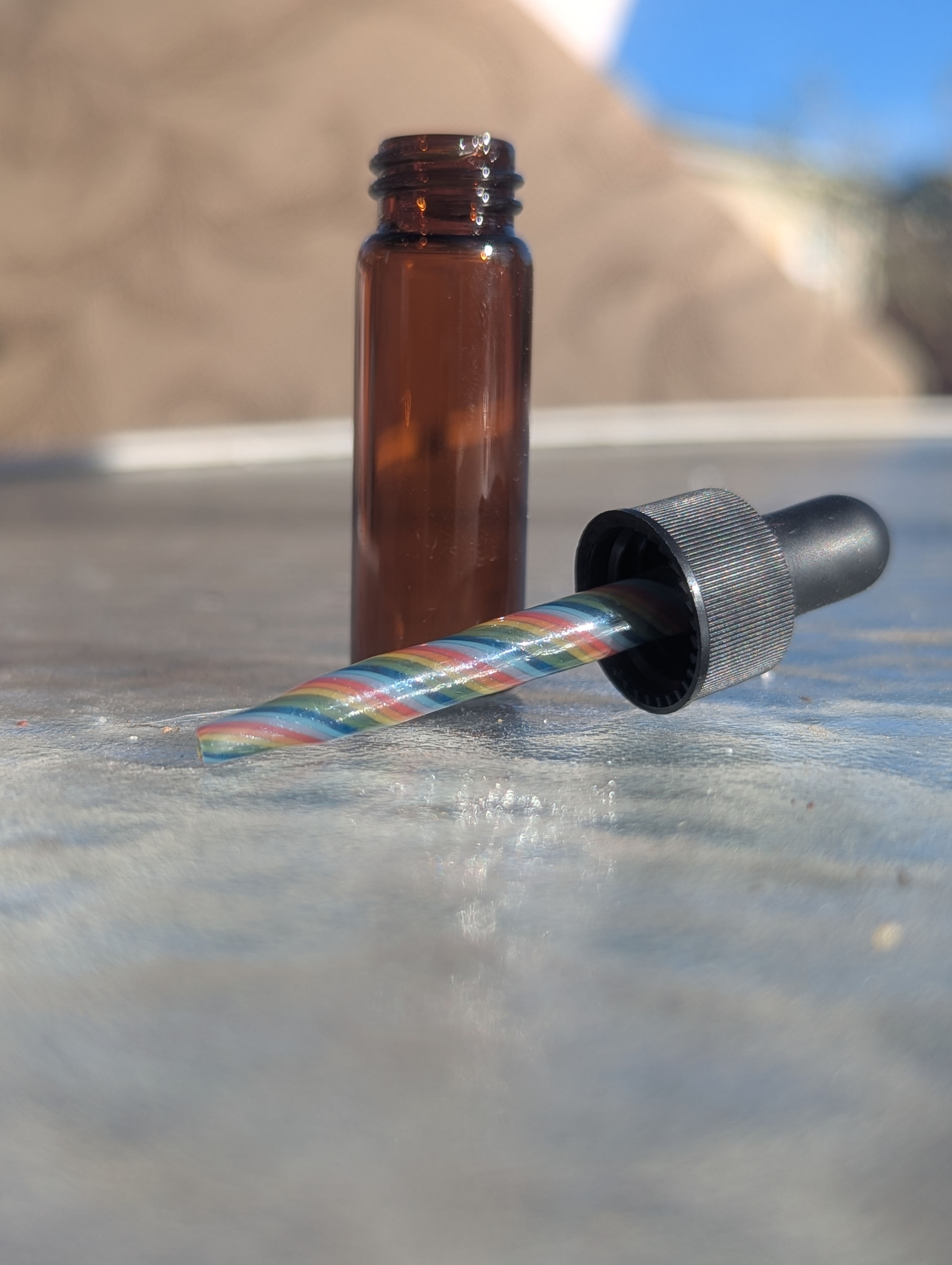 *Presale* Amber Bottle + Rainbow Spiral dropper