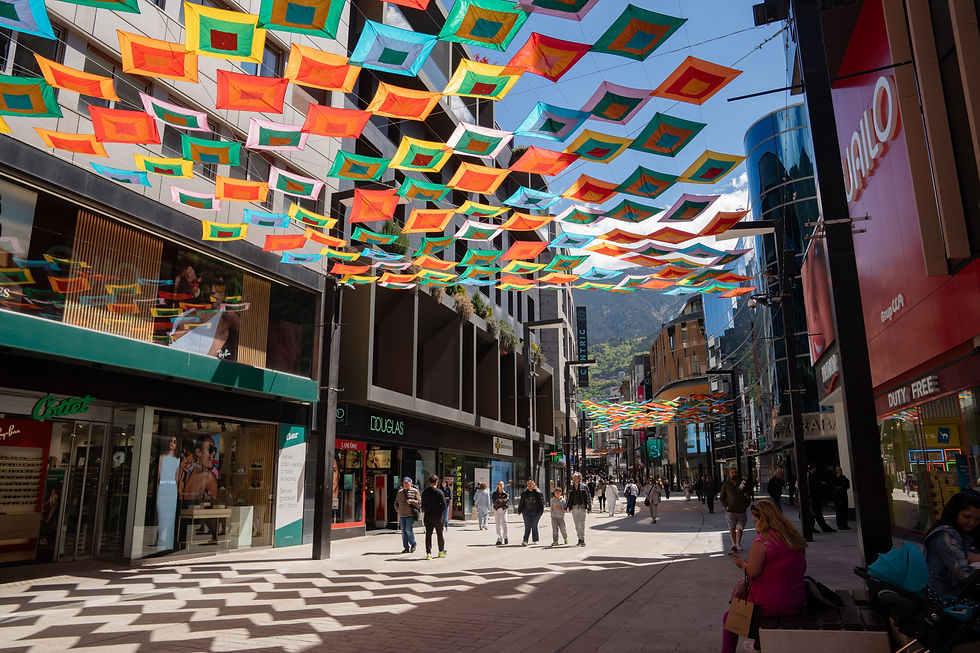 Street view of Andorra la Vela city center