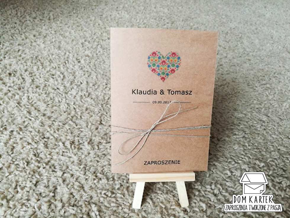 Miniatura: Zaproszenie ślubne serce 1