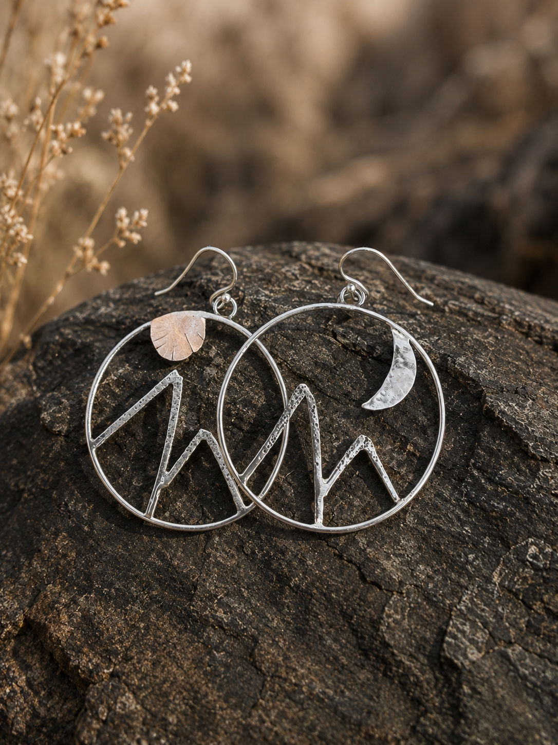 Mountain Hoop Earrings
