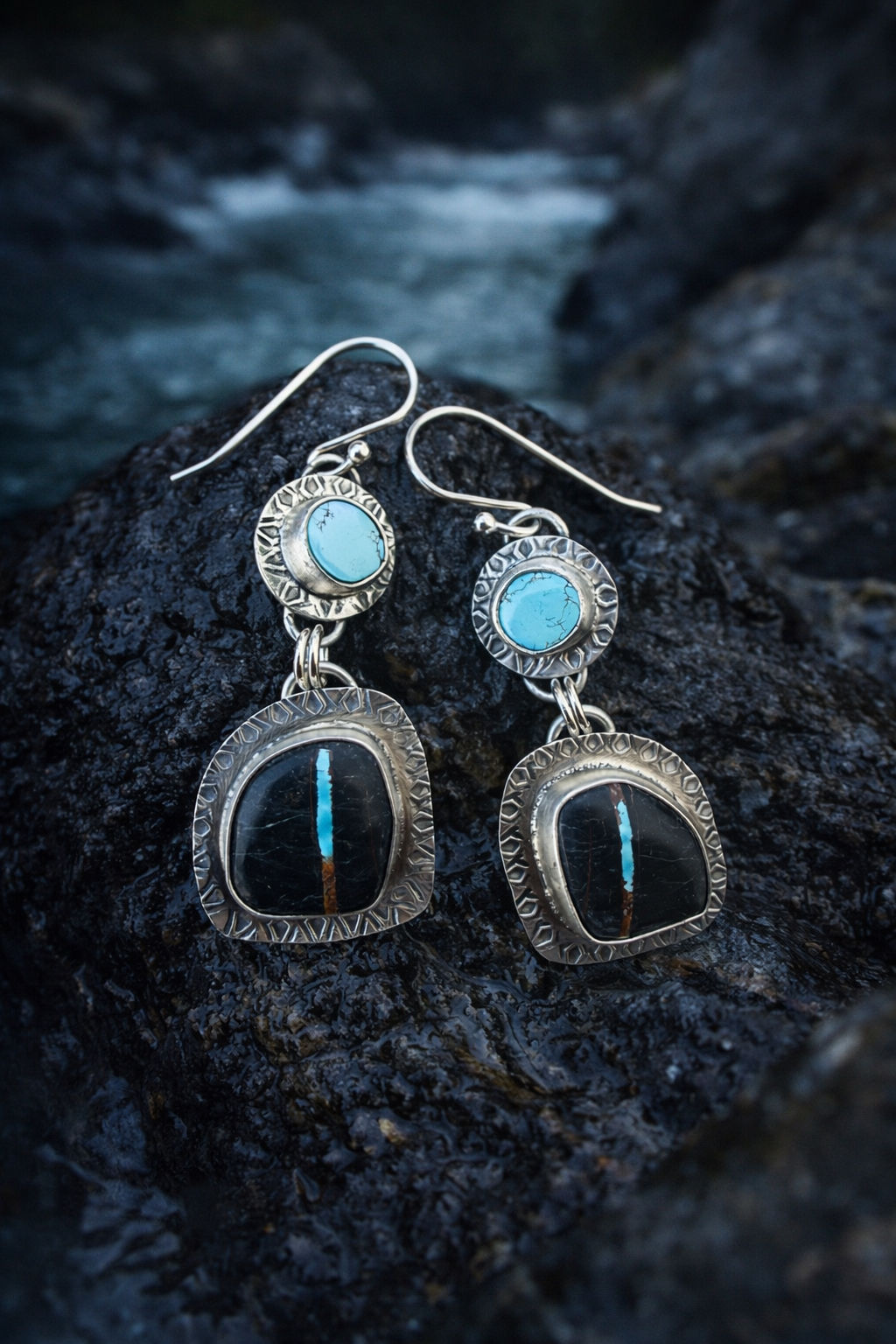 Riverstone Turquoise Earrings