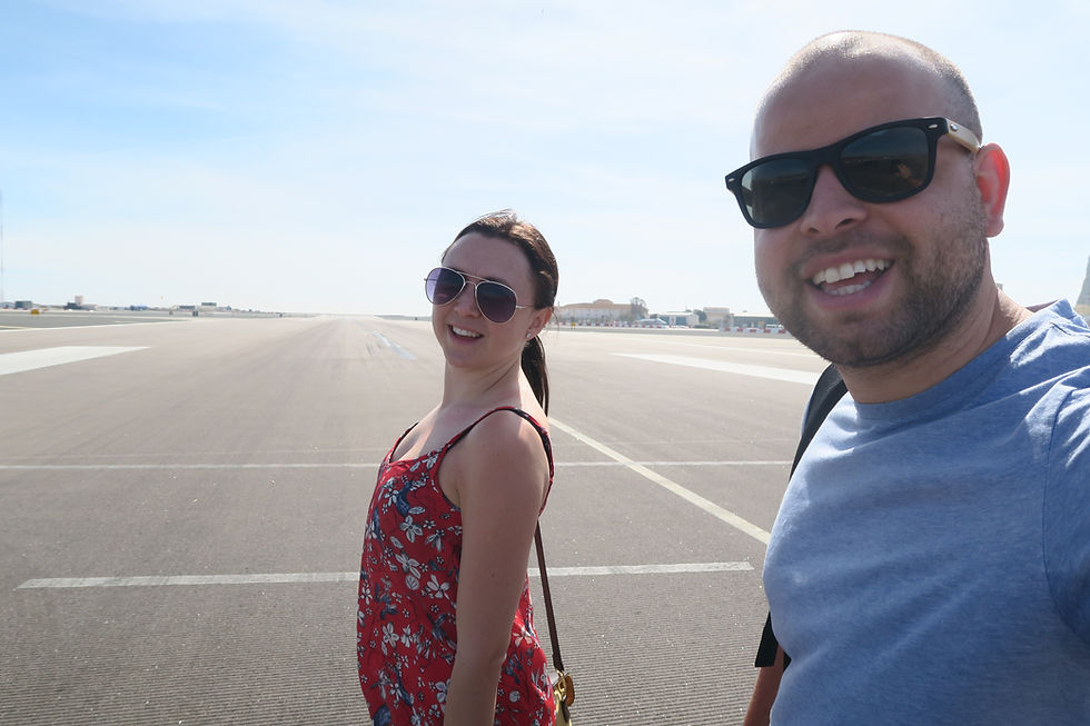 Walking across Gibraltar's airport