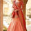 Thumbnail: Peach Silk Jacquard A Line Lehenga