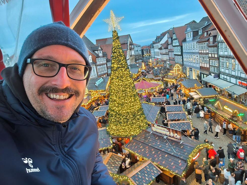 Stefan Kübel im Riesenrad beim Celler Weihnachtsmarkt
