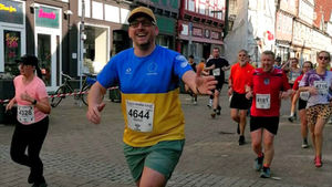 Läufer beim Wasa Lauf durch die Celler Altstadt.