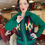 Thumbnail: Green Aztec Chunky Denim Handknit  Cardigan