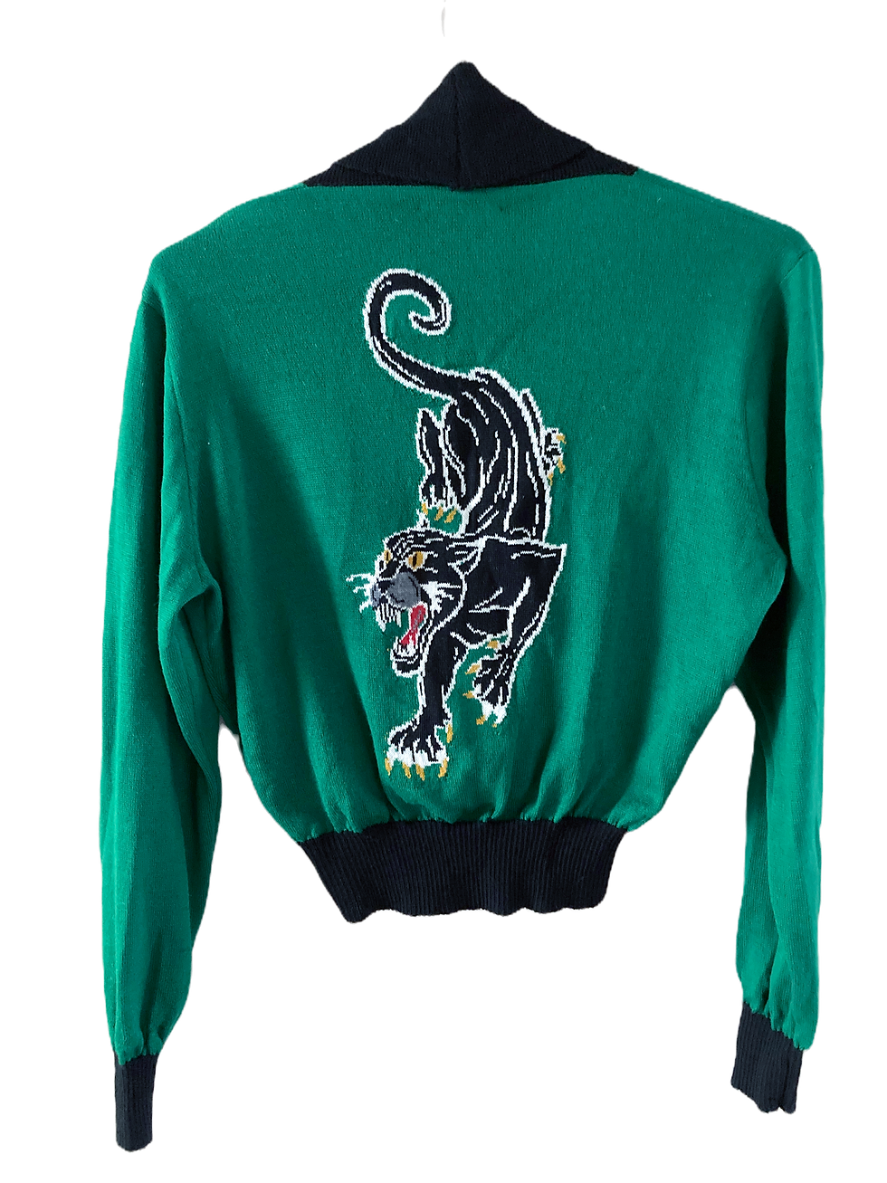 Thumbnail: Panther Machine Knit Green Cardigan