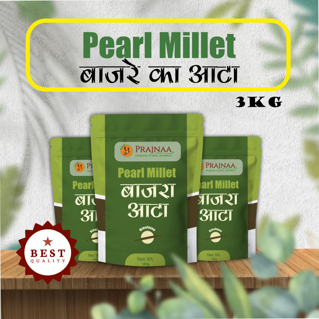Prajnaa Farm Pearl Millet | Bajra Flour/Aata - 3kg