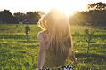 Girl Running in a Field