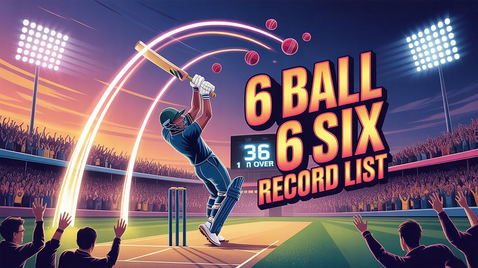 6 Ball 6 Six Record List: The Legendary Feat in Cricket History