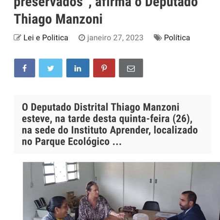 “Ali, princípios e valores são preservados”, afirma o Deputado Thiago Manzoni