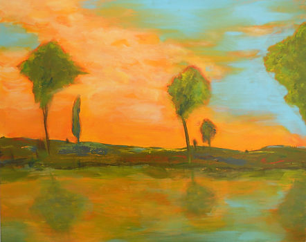 LND River Trees 16X24 Acrylic on canvas.