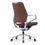 Thumbnail: Midback executive chair with brown leather, silver frame, and fixed arms