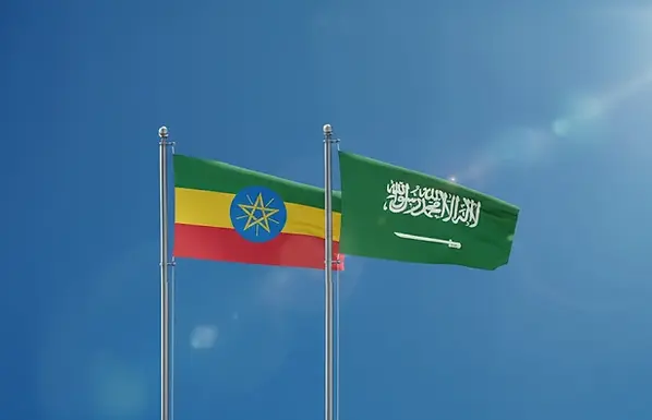 Saudi E-Umrah Visa for Ethiopia citizens � Ethiopia and Saudi Arabia flags representing online Saudi visa eligibility for Ethiopians