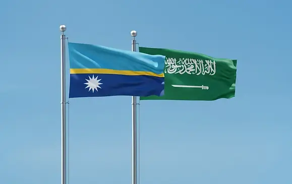 Saudi E-Tourist Visa for Nauru citizens – Nauru and Saudi Arabia flags representing online Saudi visa eligibility for Nauruans