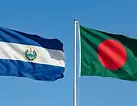 El Salvador and Bangladesh flags side by side under a clear blue sky, El Salvador e-Tourist visa for Bangladesh citizens.