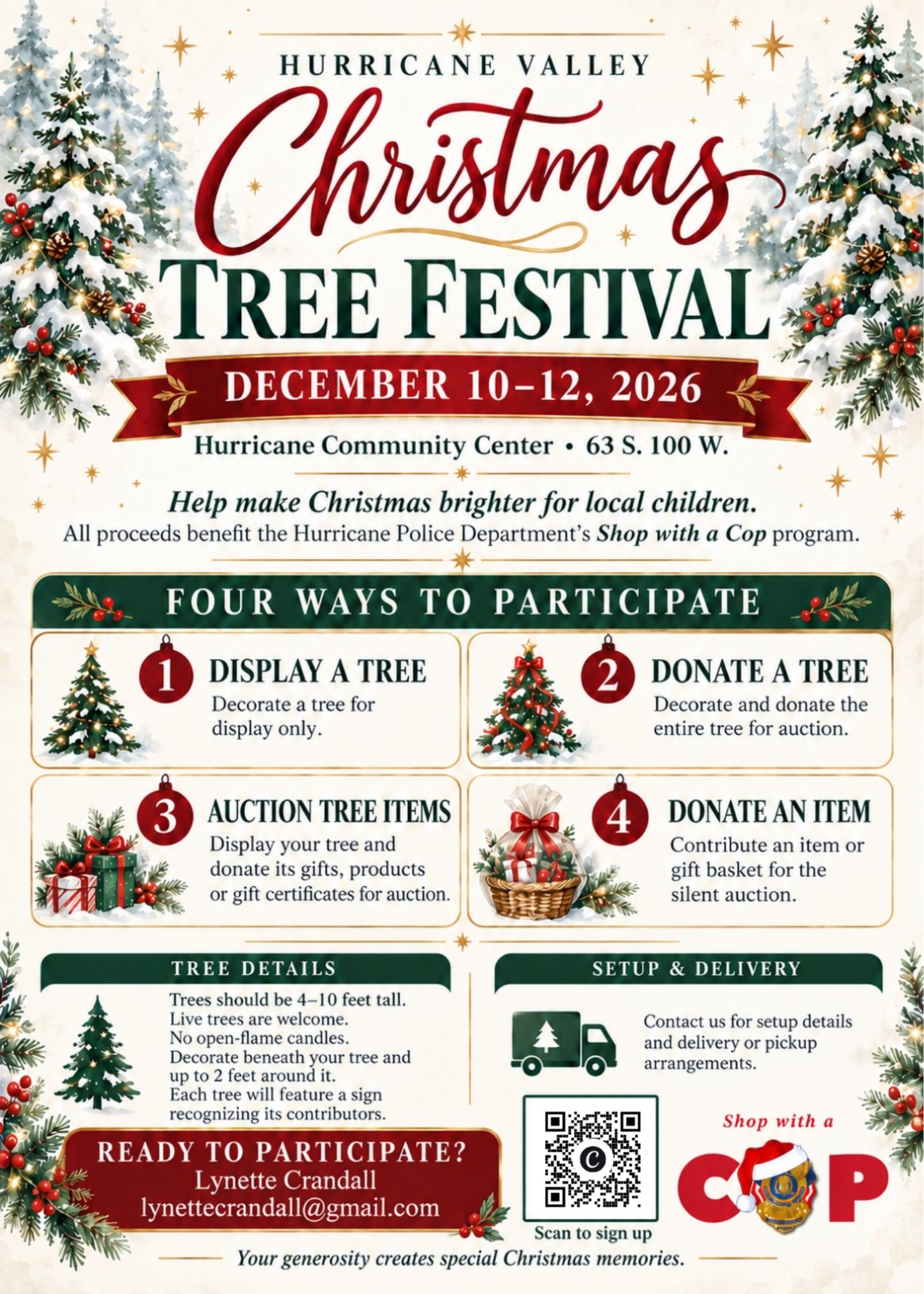 Official 2026 Hurricane Valley Christmas Tree Festival poster