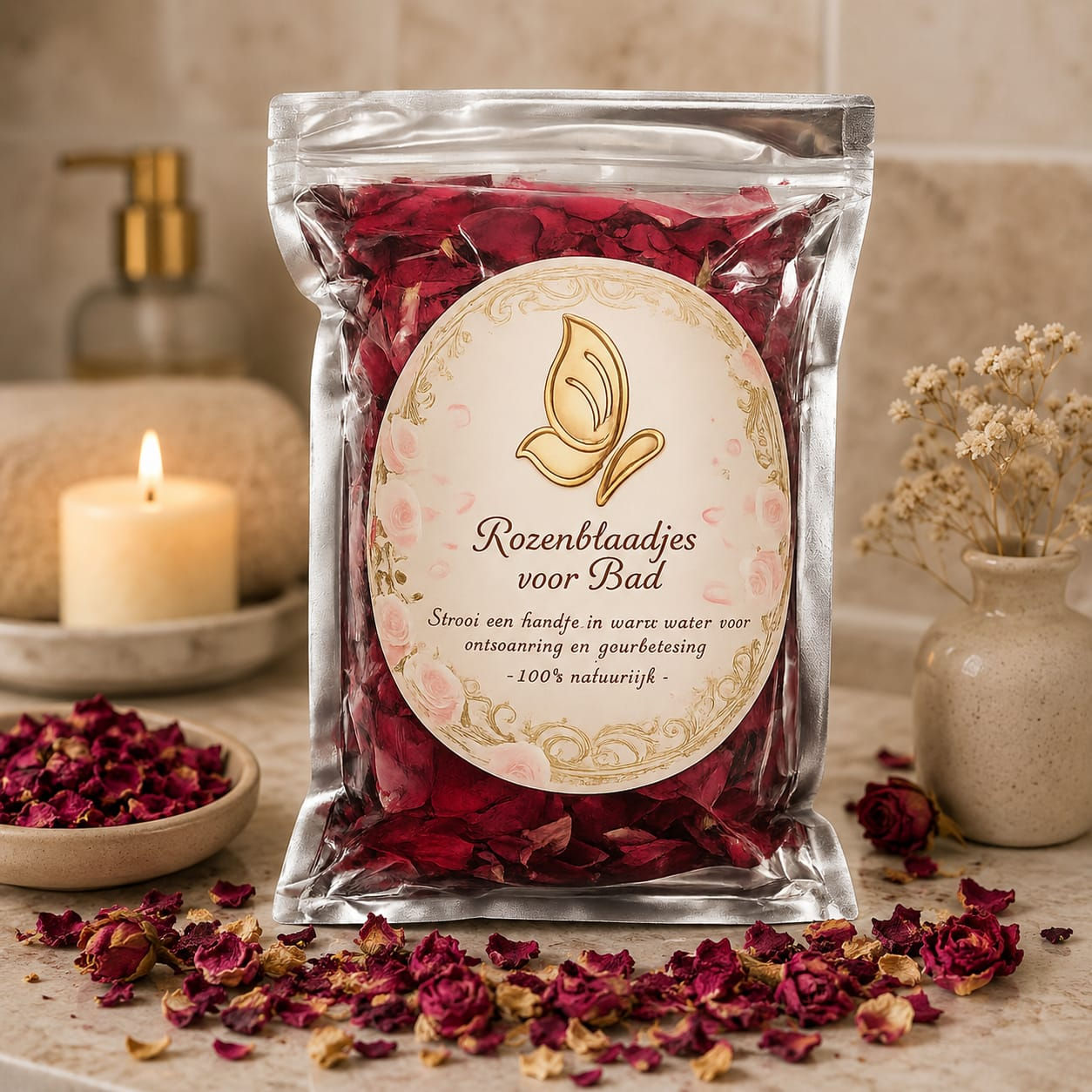 Luxe Rozenblaadjes voor Bad - 100% Natuurlijk Gedroogd