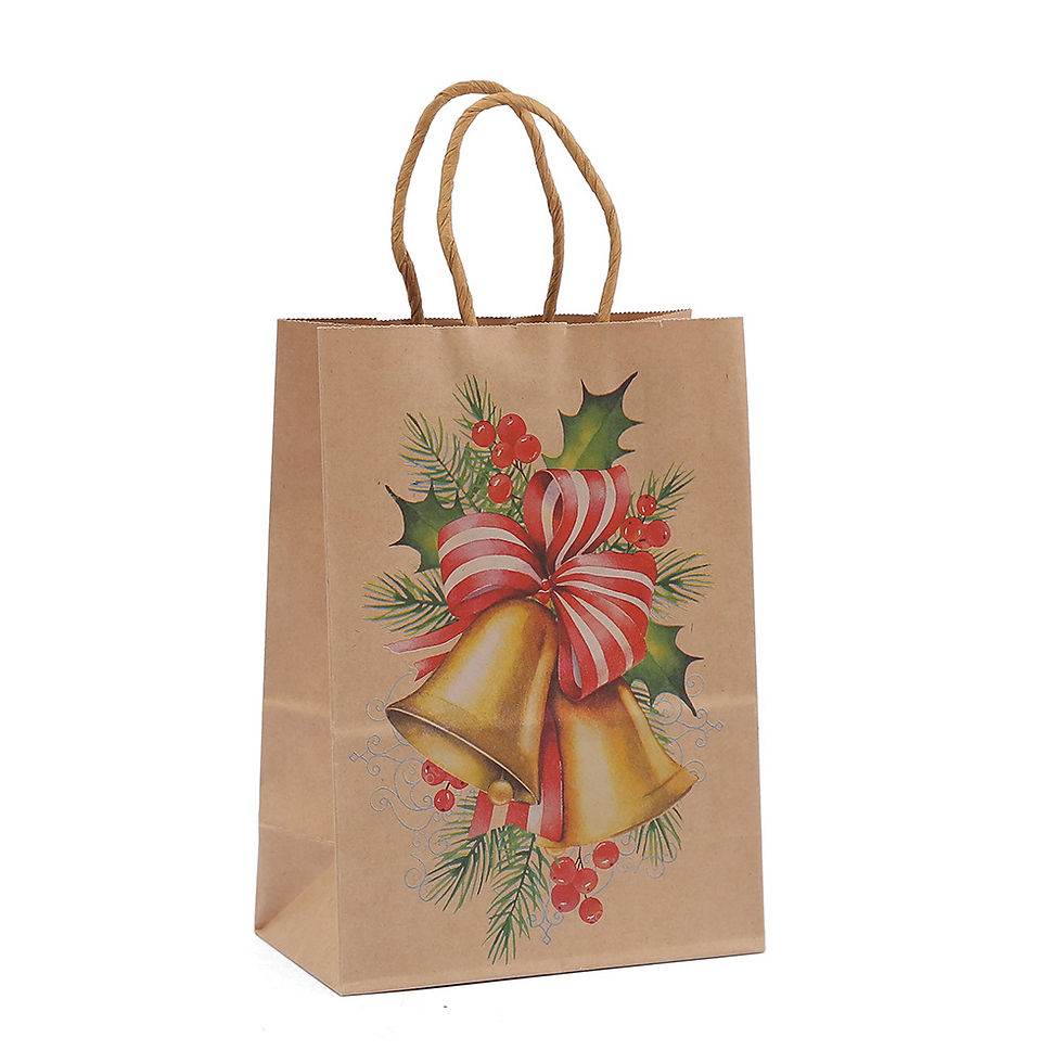 Thumbnail: 8 x Kersttassen SET - Kerstboom Model Kraftpapier tassen