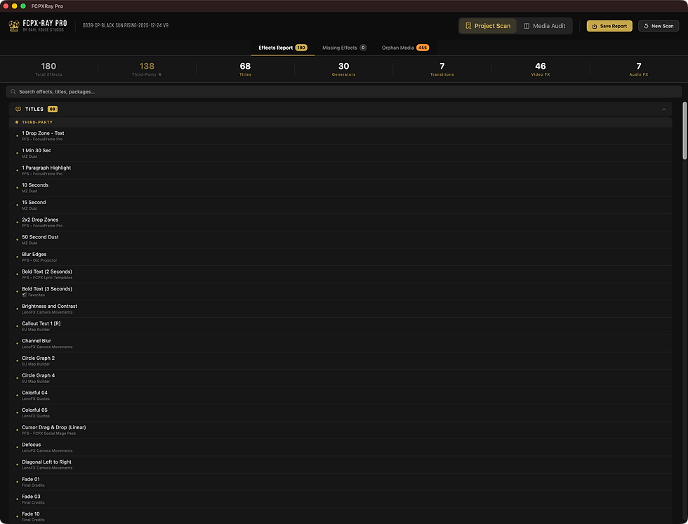 Thumbnail: FCPX-Ray Pro — FCP Effects and Media Scanner