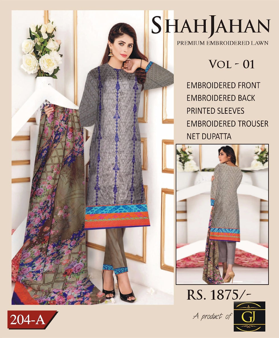 Thumbnail: Shahjahan Embriodered Premium Lawn Vol-1