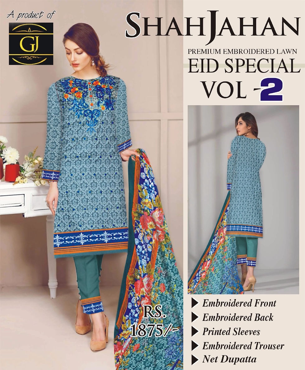 Thumbnail: Shahjahan Embriodered Premium Lawn Vol-2