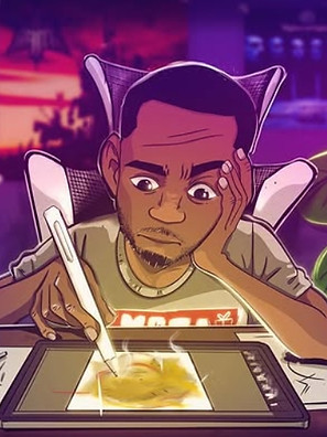 Assani, artiste derrière Mosa.Art, en pleine création