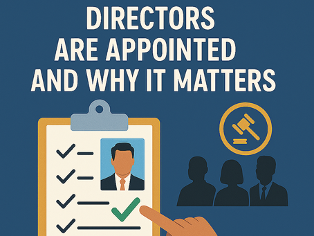 Clipboard checklist with a profile picture and checkmarks, blue background, titled "How Independent Directors Are Appointed and Why It Matters."