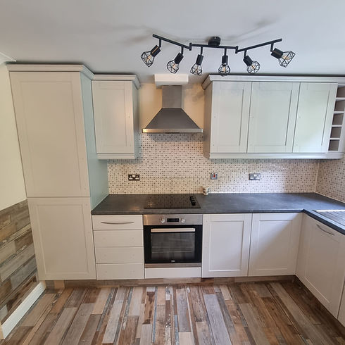 Grey kitchen respray cabinets Manchester modern finish