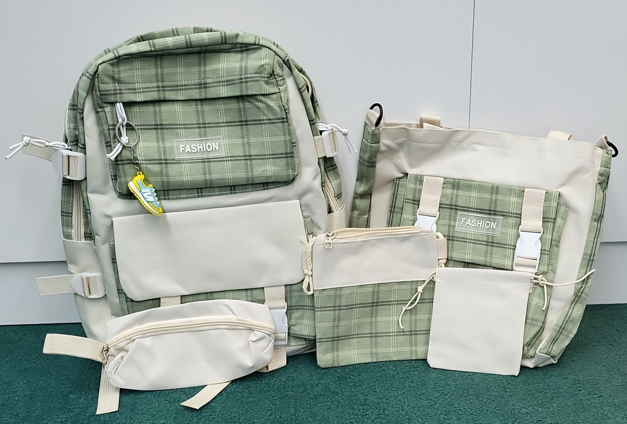 Fashion Backpack 5 pc. Set-Green