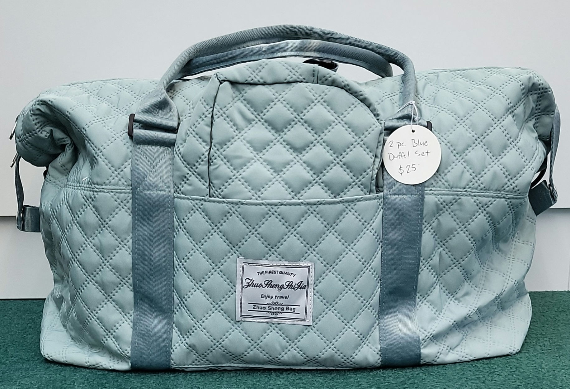 2 pc. Light Blue Duffel Set