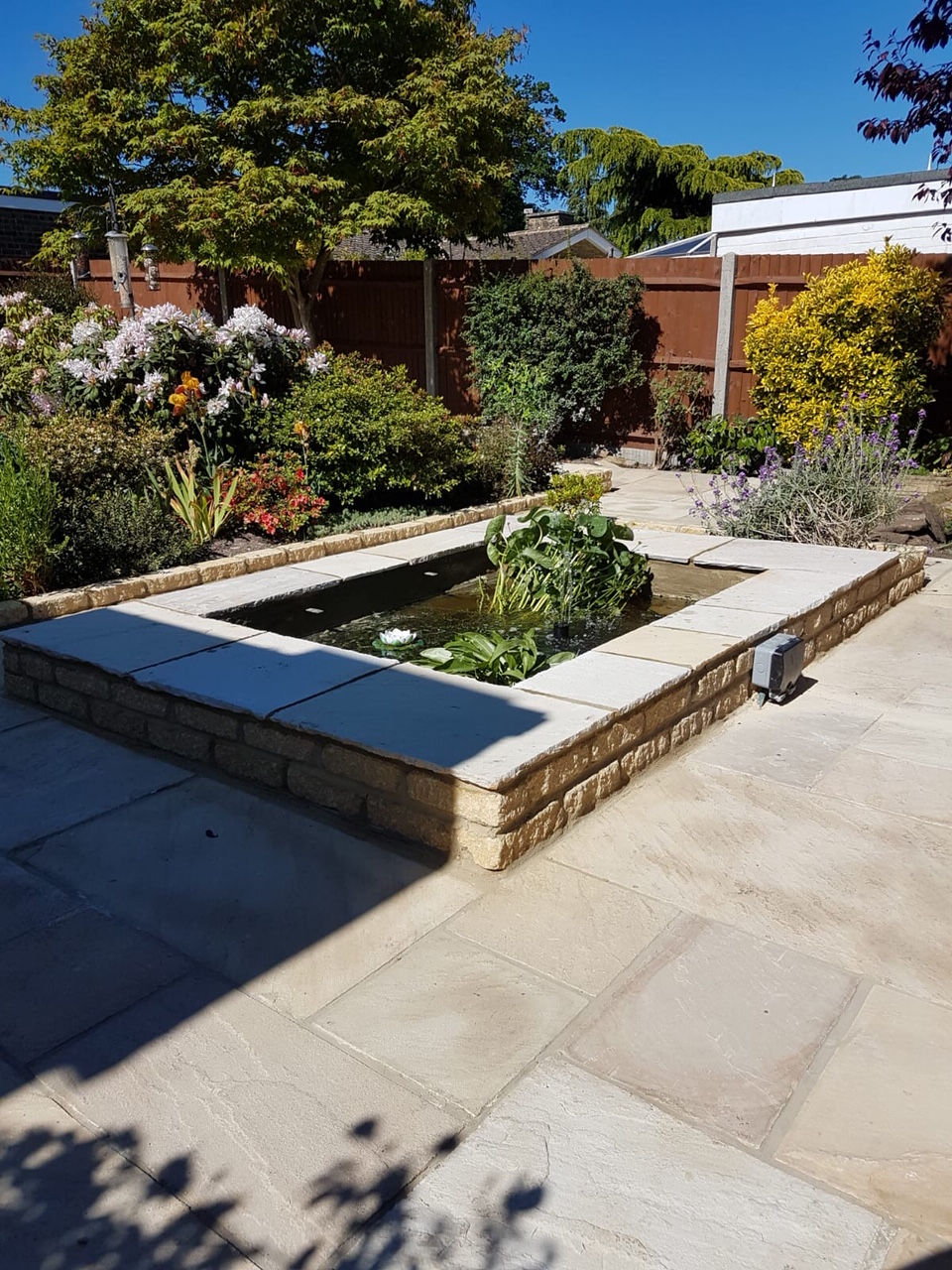 Patio around pond