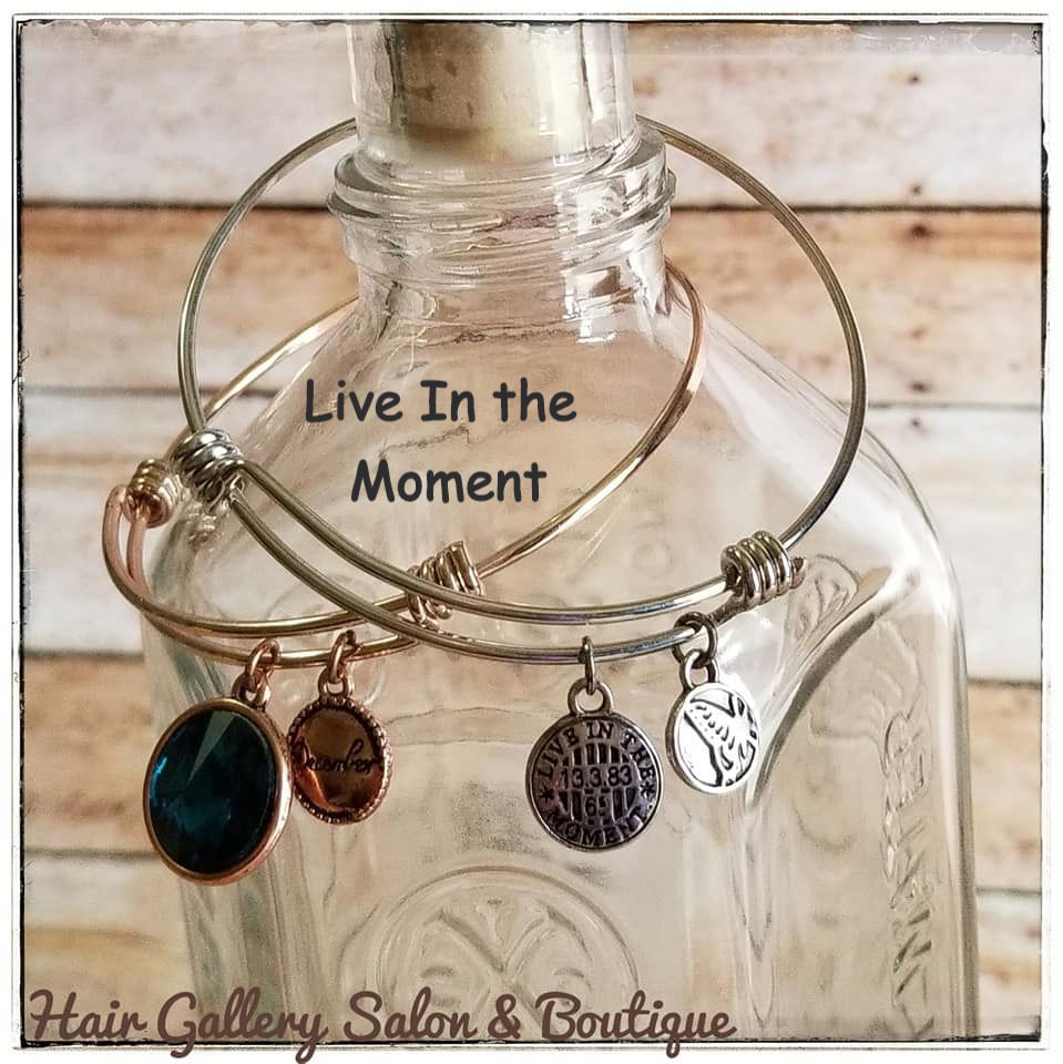 Thumbnail: Dangle Charm Bracelet (Silver & Rose)