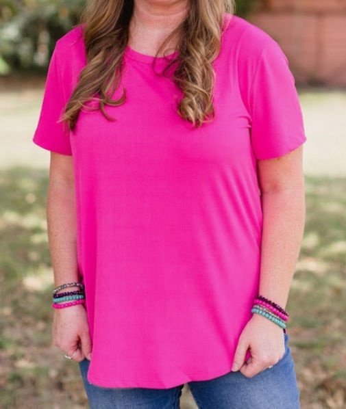 Thumbnail: Solid Choice  Ribbed Tops~Curvy