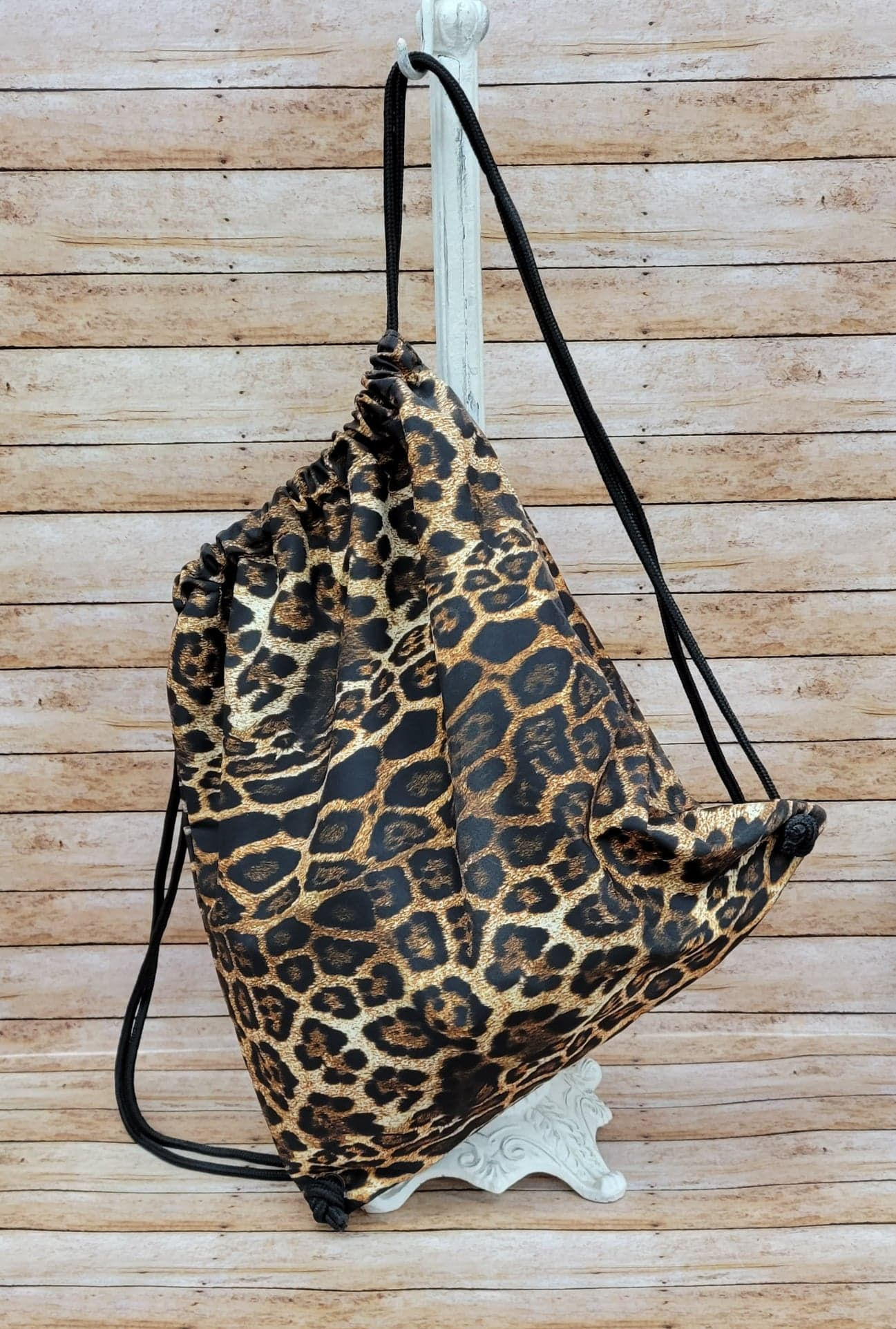 Leopard Drawstring Bags
