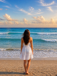 Reflections on the beach